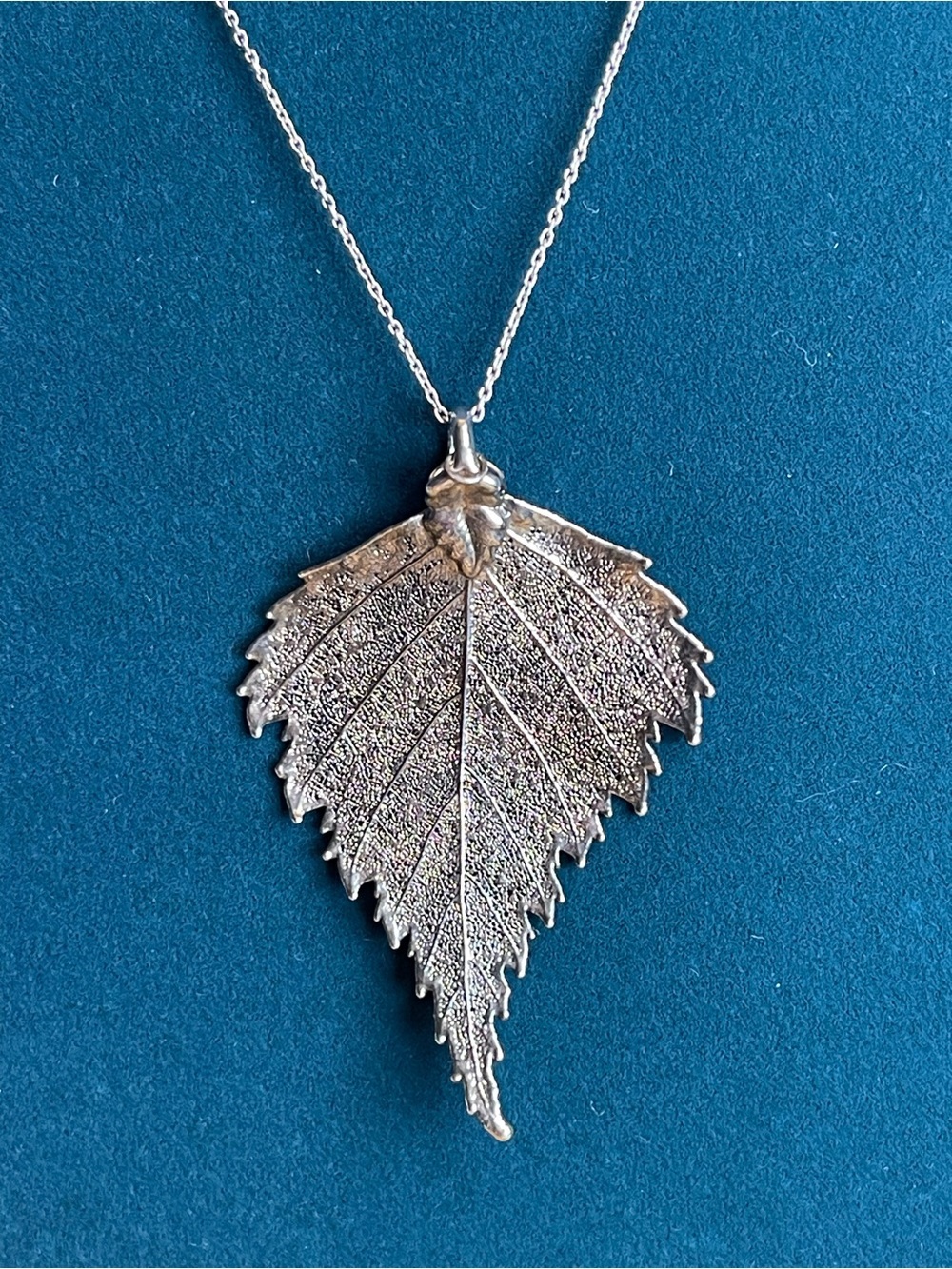 REAL birch leave necklace